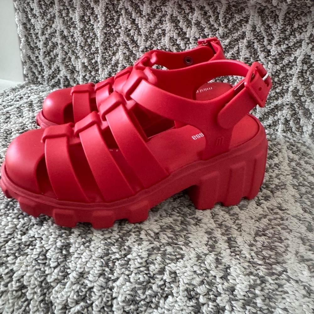 Mini Melissa Kids Chunky Red Sandals - Picture 3 of 7
